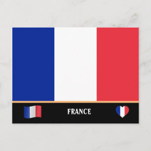 Französische Flagge / Französisches Land / Frankre Postkarte