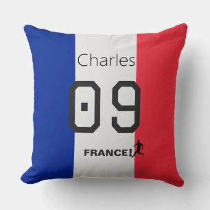 Französische Flagge Fußballfan Personalisierter Te Kissen