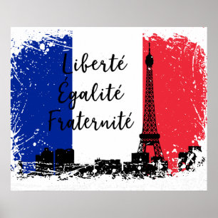 Französische Flagge Liberté Egaliteé Fraternité Ei Poster