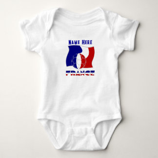 Französische Flagge mit Fußball Baby Strampler