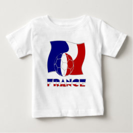 Französische Flagge mit Fußballball Baby T-shirt