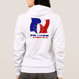Französische Flagge mit Fußballball Hoodie