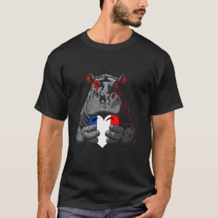 Französische Flagge Nashorn Französischer Stolz Fr T-Shirt
