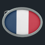Französische Flagge Ovale Gürtelschnalle<br><div class="desc">Die Nationalflagge Frankreichs.</div>