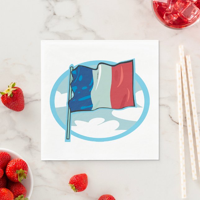 Französische Flagge Red White Blue Napkins Serviette (Von Creator hochgeladen)