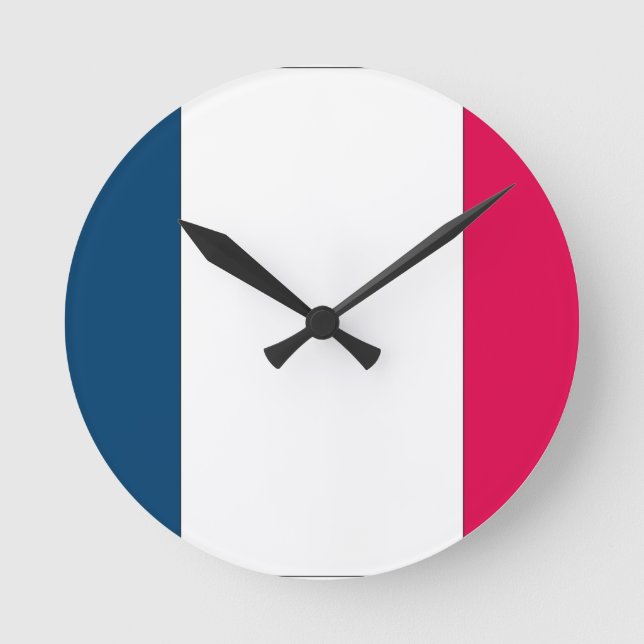 Französische Flagge Runde Wanduhr (Vorderseite)