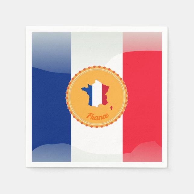 Französische Flagge Serviette (Vorderseite)
