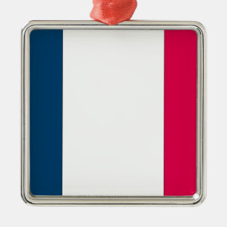 Französische Flagge Silbernes Ornament