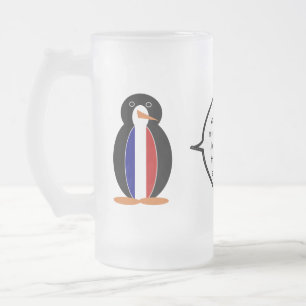 Französische Flagge sprechende Ms Penguin Personal Mattglas Bierglas