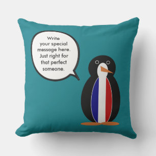 Französische Flagge Sprechende Ms Pinguin Personal Kissen