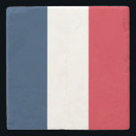 Französische Flagge Steinuntersetzer<br><div class="desc">Die Nationalflagge Frankreichs.</div>