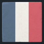 Französische Flagge Steinuntersetzer<br><div class="desc">Die Nationalflagge Frankreichs.</div>