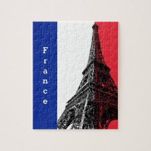 Französische Flagge und Eiffelturm - Frankreich /S Puzzle