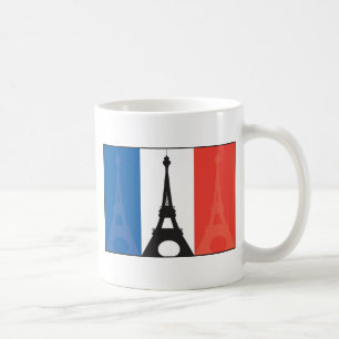 Französische Flagge und Eiffelturm Tasse