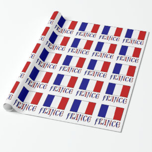 Französische Flagge und Frankreich Geschenkpapier