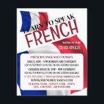 Französische Flagge, Werbung für Französischkurse Flyer<br><div class="desc">Flyer der Werbung für Französisch-Sprachkurse mit französischer Flagge im Visitenkartengeschäft.</div>