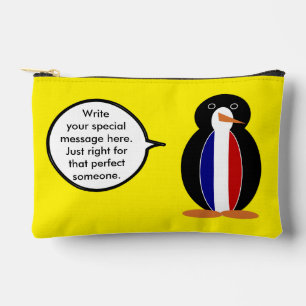 Französische Flagge Wildlife Pinguin personalisier Zubehörtasche