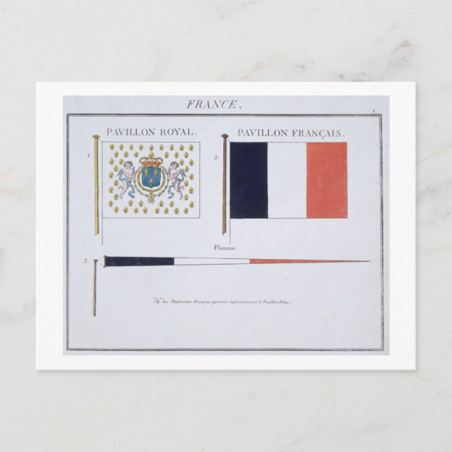 Französische Flaggen, aus einem französischen Flag Postkarte (Vorderseite)