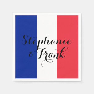 Französische Flaggenfarben Hochzeit Serviette