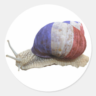 Französische Flaggenschnecke Runder Aufkleber