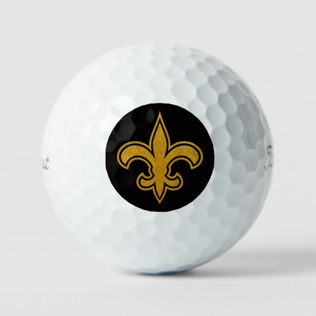 Französische Fleur De Lis Gold und Schwarz Golfball (Vorderseite)