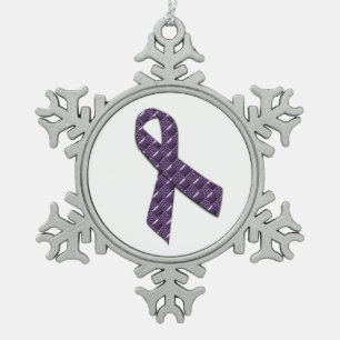 Französische Flieder Schneeflocken Zinn-Ornament