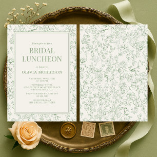 Französische florale Hochzeits-Luncheon-Einladung Einladung