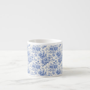 Französische florale Toile-Blau Espressotasse