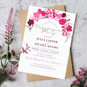 Französische Florals Sweet Berry Traupes Engagemen Einladung