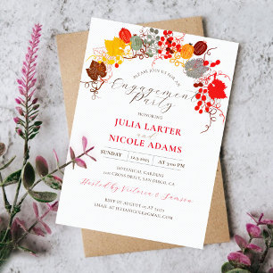 Französische Florals Sweet Berry Traupes Engagemen Einladung