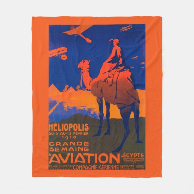 Französische Fluglinien-förderndes Plakat Fleecedecke (Vorderseite)