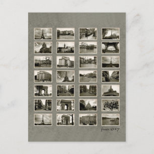 Französische FotoCollage Postkarte