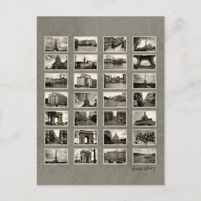 Französische FotoCollage Postkarte (Vorderseite)