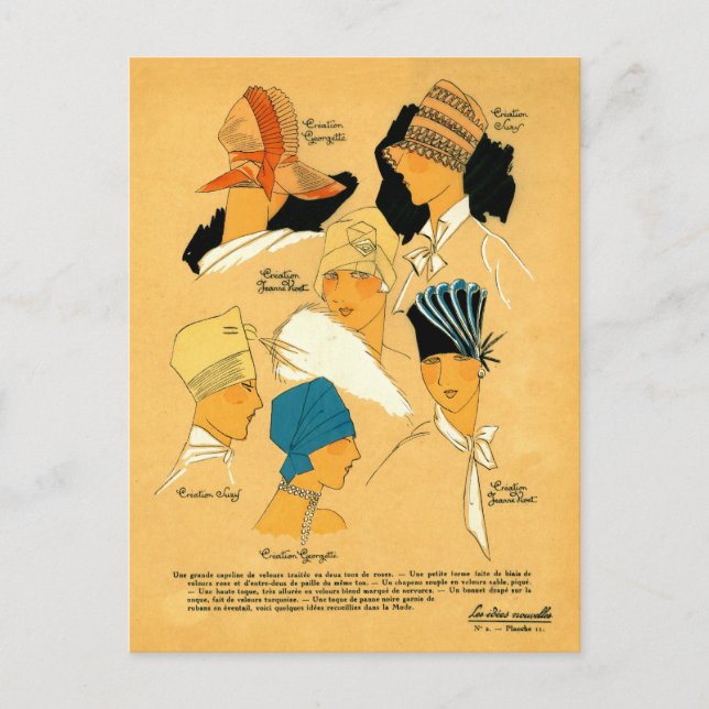 Französische Frauen der 20er Jahre mit eleganten S Postkarte (Vorderseite)