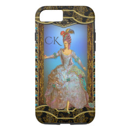 Französische Freuden-schickes barockes Monogramm iPhone 8 Plus/7 Plus Hülle