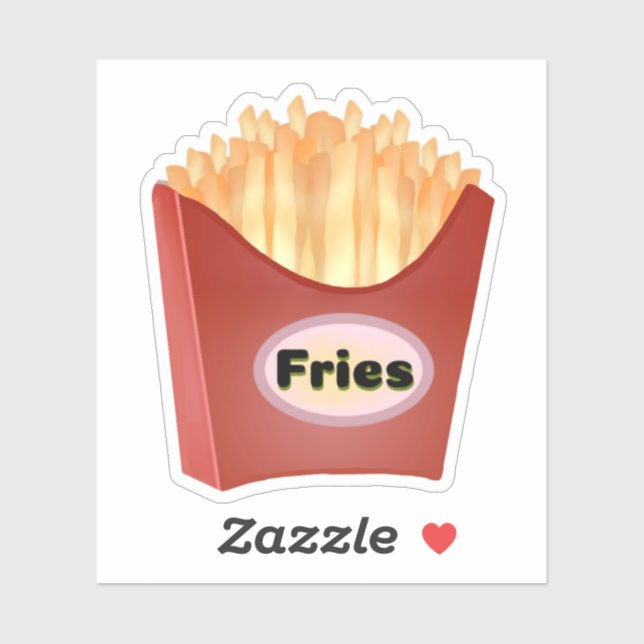 Französische Fries in einem roten Karton Aufkleber (Blatt)