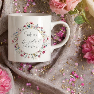 Französische Gartenparty-Blumen-Typografie elegant Espressotasse