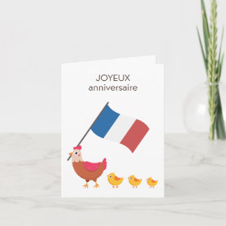 Französische Geburtstagskarte - Joyeux Jahrestag Karte