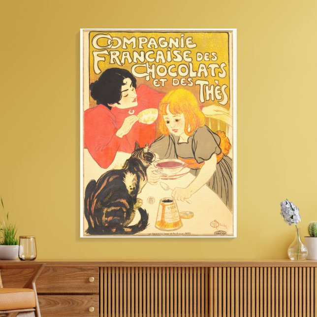 Französische Gesellschaft der Schokolade und des T Leinwanddruck (Insitu (Wohnzimmer))