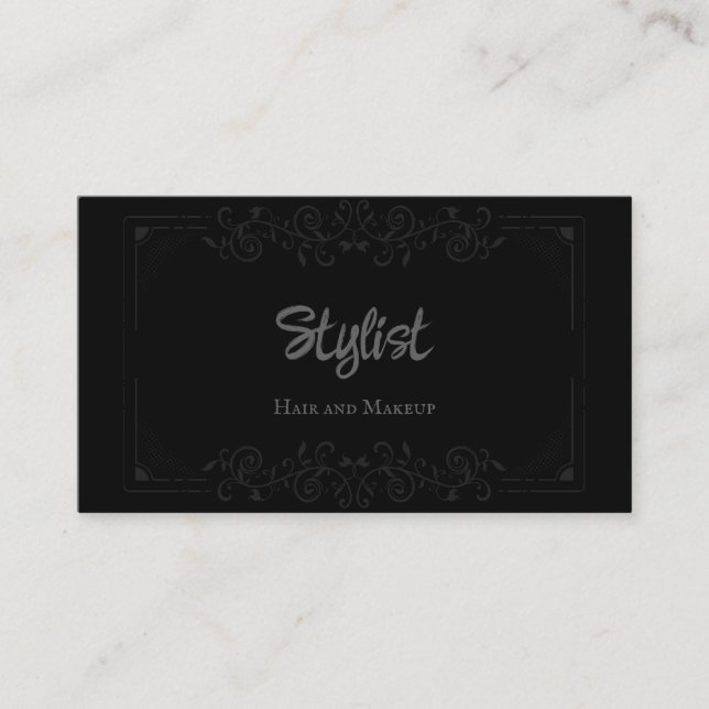 Französische Gothic Damask Stylist Business Card Visitenkarte (Vorderseite)