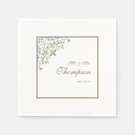 Französische Grüne Lilie Hochzeitsempfang Serviette
