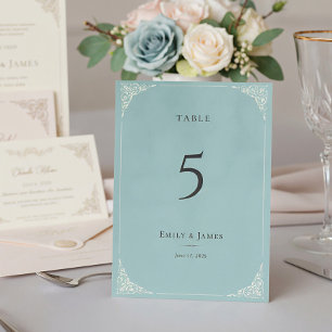 Französische Hochzeitsserie 'French Heron Dusty Bl Tischnummer