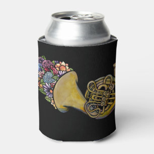 Französische Horn Band Musik Florale Kunst Dosenkühler