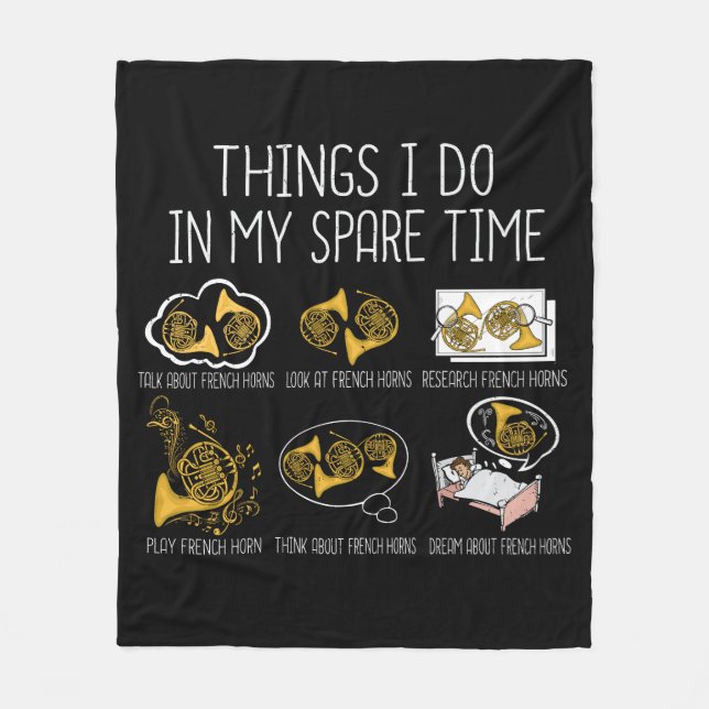 Französische Horn Big Band Orchestra Instrumentenm Fleecedecke (Vorderseite)