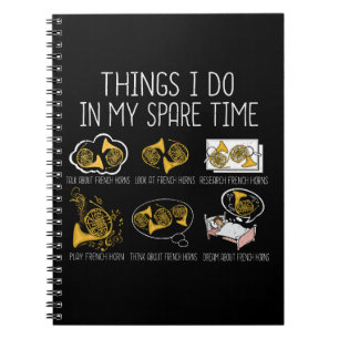 Französische Horn Big Band Orchestra Instrumentenm Notizblock