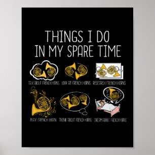 Französische Horn Big Band Orchestra Instrumentenm Poster