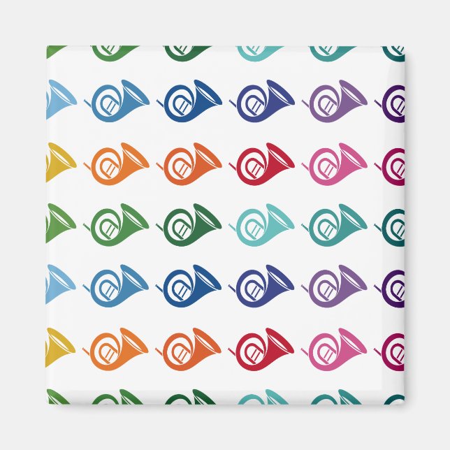 Französische Horn-Farbige Fun-Array-Musik Magnet (Vorne)