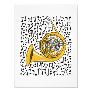 Französische Horn-Musikanmerknaten Brass-Musiker Fotodruck