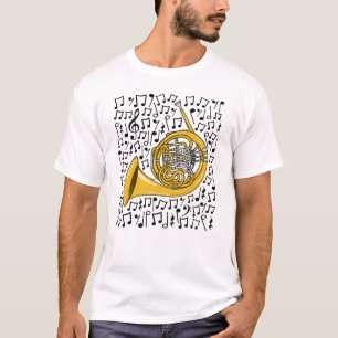 Französische Horn-Musikanmerknaten Brass-Musiker T-Shirt