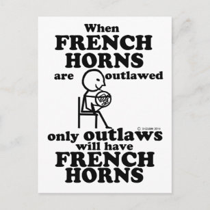 Französische Hörner verboten Postkarte